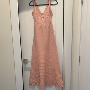 Herve Leger Blush Pink Maxi Dress